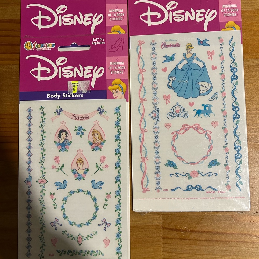 Vintage Sandy Lion Disney Cinderella Temporary Tattoos